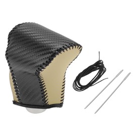 HEROFFIX 1 Pc Gear Shift Knob Cover for Honda CR-V 2017-2021 Stick Shifting Handle Protector Black Beige Faux Leather