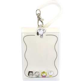 Snoopy 0383 Commuter Passcase, Pass Case, Pass Case, Pass Case, Coil Chain, Photo Case, Stand, Frame, Card, Clear, Women's, Men's, Girls, Boys, Unisex, Commuting to Work or School, Travel, Festival,