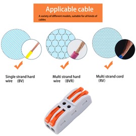 NineLeaf 20PCS Wire Connectors, 2 in 2 Out Lever Wire Connectors, Lever-Nuts Inline Splicing Connector, Push-in Quick Conductor Terminal, AWG 28-12
