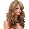 Redlution Blonde Auburn Mix Long Natural Wavy Women Synthetic Wig