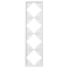 Kopp Malta 309413062 Cover Frame for 4 Sockets for Vertical and Horizontal Mounting Arctic White