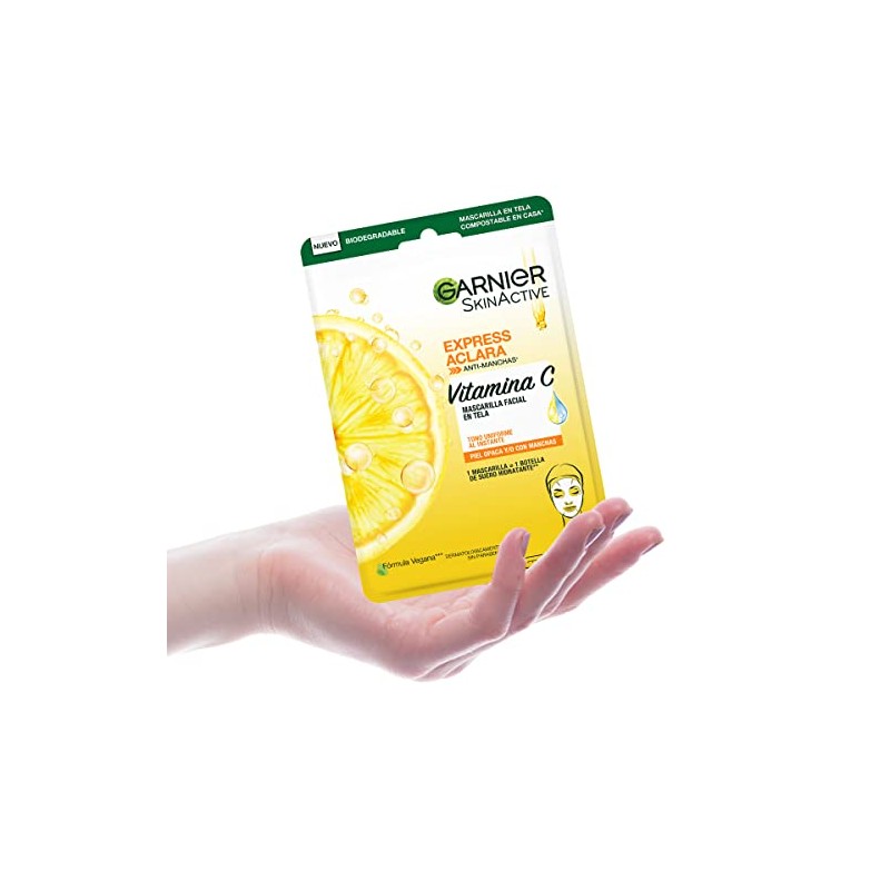 Garnier Skin Active Mascarilla en Tela Tono Uniforme con Vitamina