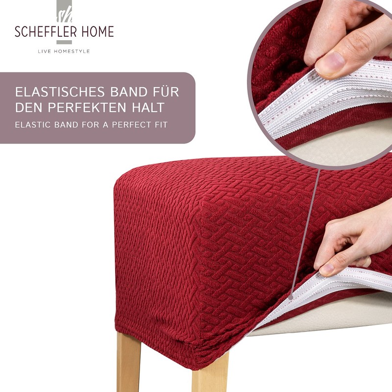 Scheffler Home Stretch Chair Cover Luna-Lang, Elastic Chair Cover, Chair