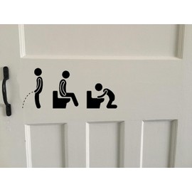Hatcherabilia Men & Women Toilet Door Sign - Bathroom Sticker - Door Stickers - Funny Bathroom Wall Art - Staff Toilet Sign - Unisex Toilet Sign - Funny Toilet Sign (Black)