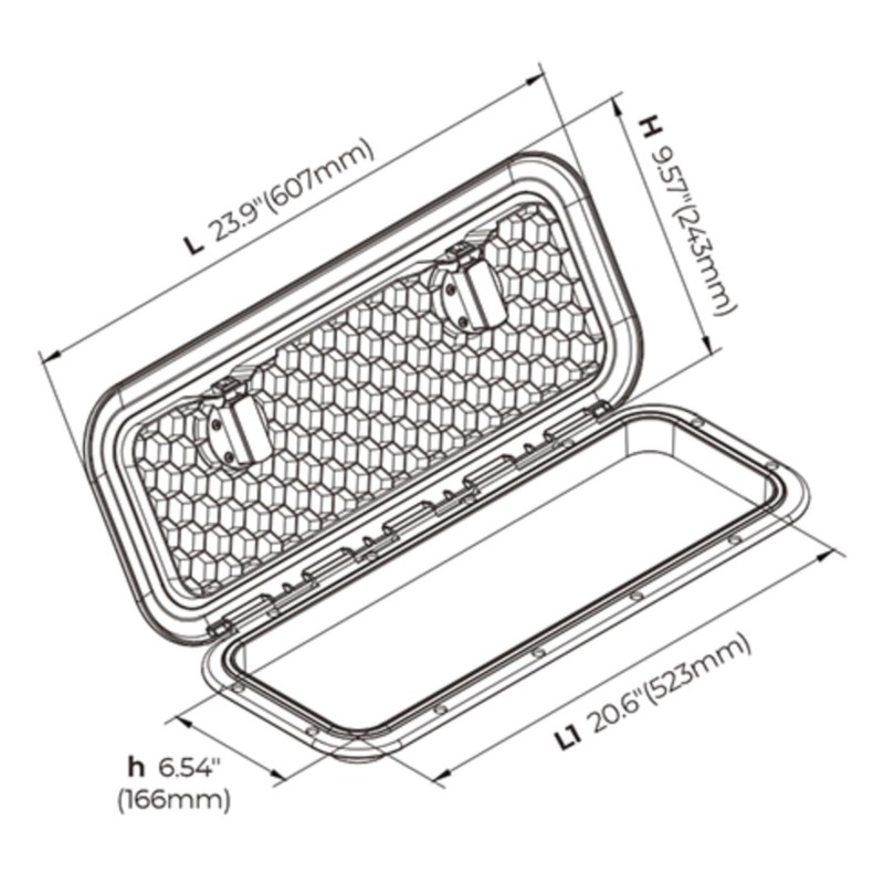 SEAFLO Marine Boat Deck Rectangular Access Hatch - 9.57" x