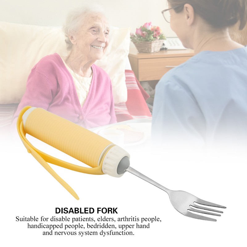 Disabled Patient Arthritis Elder Utensil Removable Flexible Rotating Eating Tablewares(Fork)