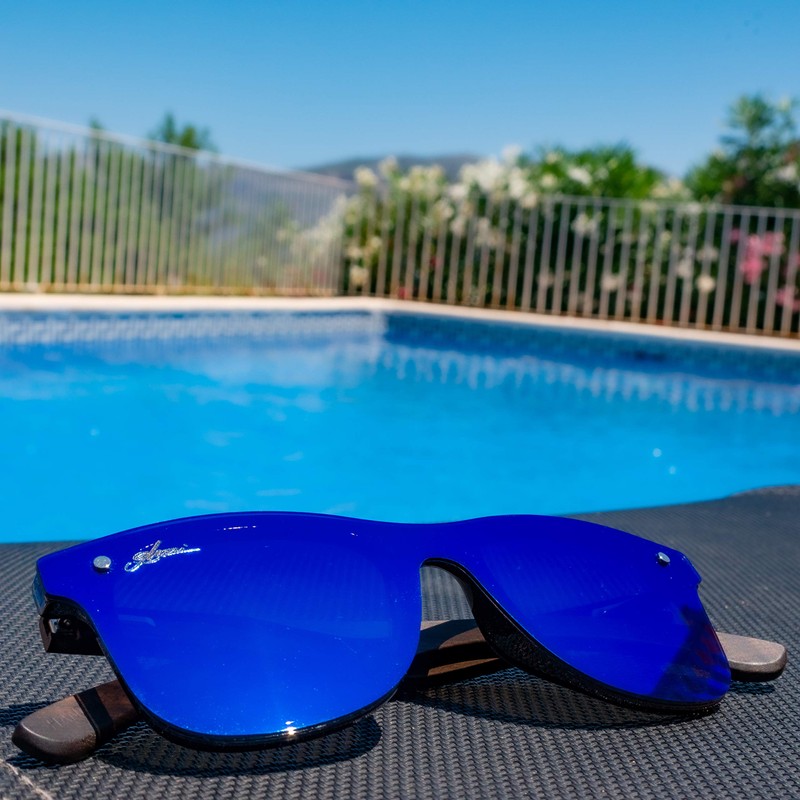 glozzi Sunglasses Men and Women Wood Polarised UV400 with Wooden