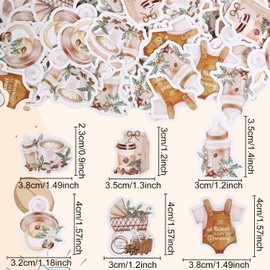 Aposwow Coffee Baby Shower Decorations Confetti, 240PCS a Baby Is Brewing Baby Shower Confetti Decorations Double Sided Printing Brown for Coffee Gender Reveal Decor