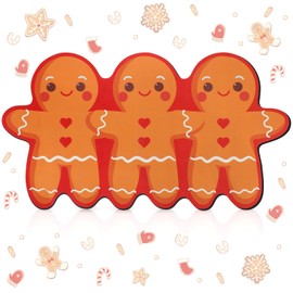 Tinideya Christmas Doormat Gingerbread Man Bathroom Welcome Mat 17.3 x 31.5 Inches Decorative Xmas Rugs Nonslip Winter Christmas Absorbent Kitchen Rugs Diatom Mud Bath Mat for Indoor Home Decoration