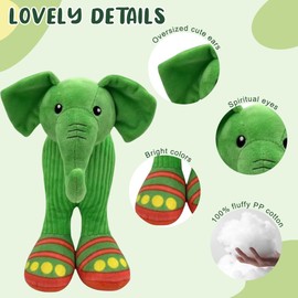 NAVESO Tung Shark Plush, Funny Plushie Toy, Cute Soft Stuffed Animal for Kids Fans, Italian Brainrot Plush Gift for Boys & Girls (Green Elephant)