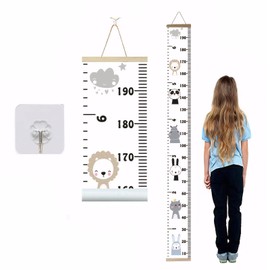 Kids Height Wall Chart, Removable Height Chart for Kids, Bedroom Nursery Wall Decoration, Fine Scale, Measuring Tool for Children Teenager Growth Record(Color Animals)