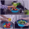 Blue Round Silicone Collapsible Colander – Silicone Round Kitchen Strainers