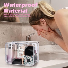 WALLFID Customised Makeup Bag,Cosmetic Toiletry Bag,Clear Travel Makeup Bag,Waterproof Toiletries Bags for Women with Initials,Travel Accessories,Perfect for Cosmetics and Gifts. (M)