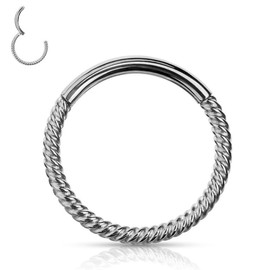 HENYQANN Conch Piercing Ring Septum Piercing Nose Ring Daith Helix Piercing Cartilage Earring Lip Eyebrow Belly Tragus Piercing Black Silver Gold Rose Gold Rainbow 16/18G 6/8/10/12 mm, Stainless Steel