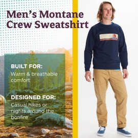 Marmot Men's Montane Crew Neck Sweatshirt, Arctic Navy, Medium