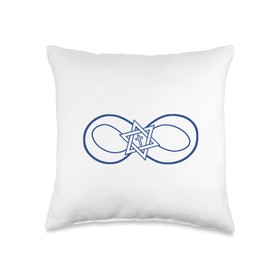 Infinity, Star of David, Men, Women and Youth Throw Pillow
