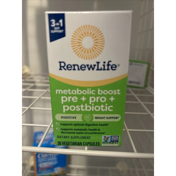 As Shown in Photo RenewLife 3-in-1 Gut Support Metabolic Boost