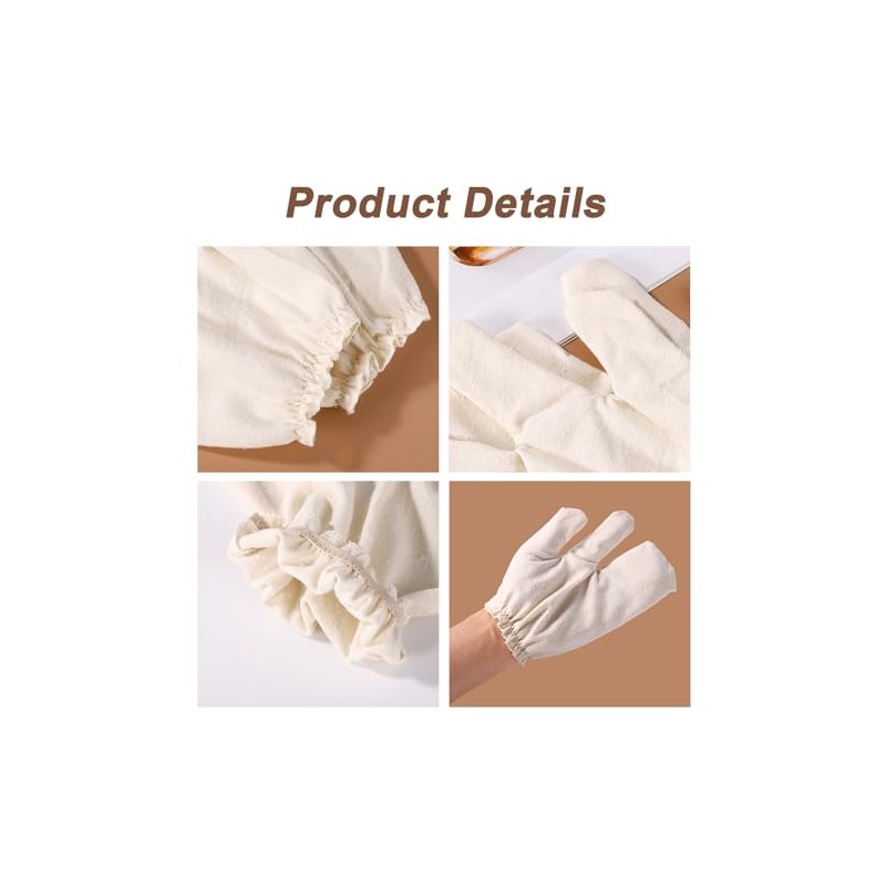 Lyreh Guantes Seda Cruda Masaje Ayurvédico Garshana Muñequeras Elásticas Exfoliación