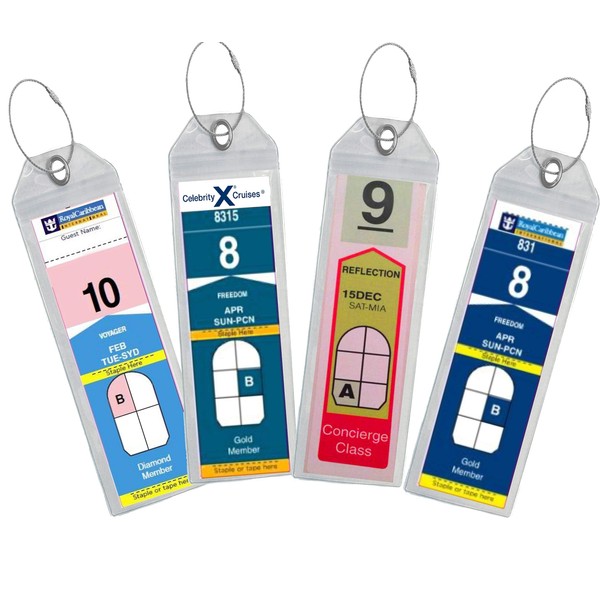 Highwind Cruise Luggage Tags for Suitcases | Compatible with Celebrity Cruise Luggage Tag Holder 2022 Cruise Luggage Tags Royal Caribbean Luggage Tag Holders Travel Essentials Cruise Lanyard - 4 Pack