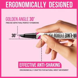 iMethod Curved Microblading Eyebrow Pencil - Eyebrow Pencil 2-in-1 Dual-Ended Eyebrow Pencil, Eyebrow Pen with Curved Tip & Precise Brush Tip Creates Natural Eyebrows, Blonde