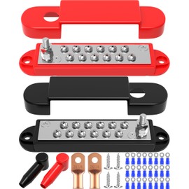 Bus Bar 12V Power Distribution Block: Marine DC Battery Bus Bar Terminal Block Junction Box 12V 150A Ground Power Distribution Block for Automotive, RV, Solar Wiring, Boat Electronics Accessories, Etc