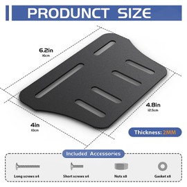 2 PCS Bed Frame Adapter for Headboard,Queen Bed Modification Plate Bed Frame Brackets Adapter/Connector,Heavy Duty Headboard Adapter Kit to Connect Headboard Footboard (Black)