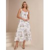 KUTUMAI Floral Corset Midi Dress Lace Up Cutout Flowy Summer