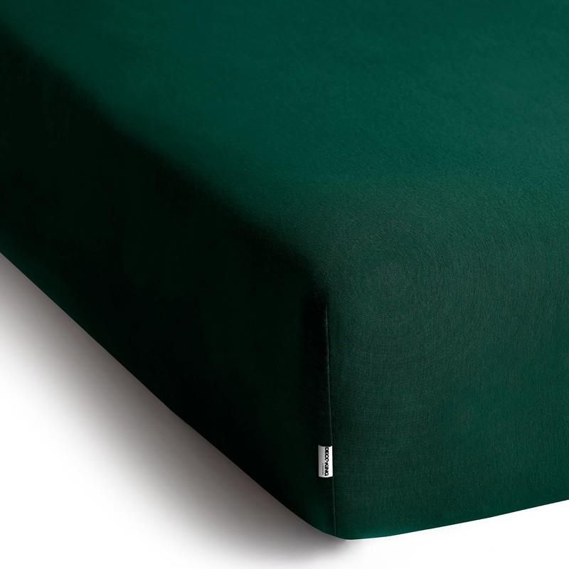 DecoKing Fitted Sheet Small Double Cotton Jersey Boxspring, Amber Collection,
