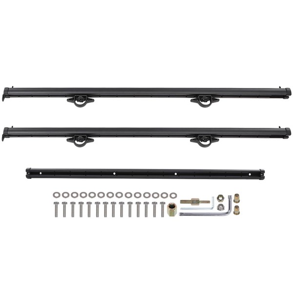 PIT66 Trail Rail System Tie Down Rails Black Compatible with Jeep Gladiator 2020 2021 2022 2023, 82215956