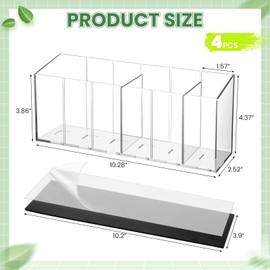 AceOrbit 4 Pack Drink Packet Organizer with Adhesive & Magnetic Sticker and Removable Divider, Water Flavor Packet Organization Kitchen Storage Basket for Countertop Table Fridge Cabinet