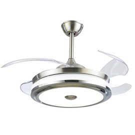 LUOLAX 36 Inch Modern Ceiling Fan Lights with Retractable Invisible Blades and Remote Control with Silent Motor for Living Room Bedroom Restaurant (36 Inch-Style 1)