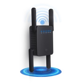 2025 Upgraded WiFi Extender Booster, Internet Booster with Ethernet Port, 4 Antennas WIFI Booster Range Extender, Wireless Signal Booster Easy Setup