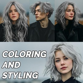 Sliver Gray Temporary Hair Color Wax -SOVONCARE Washable Hair Dye for Men & Women, All-Day Hold Disposable Hair Styling Clays for Party, Cosplay & Daily 4.23 oz