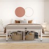 ROIL 18 Inch White Full Size Bed Frame with Rounded