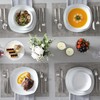 MALACASA Dinnerware Sets, 24 Piece Porcelain Square Dishes, White with
