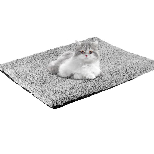 MJFENDAI Thermal Plush Fur Pet Mat, Self Heating Cat Bed