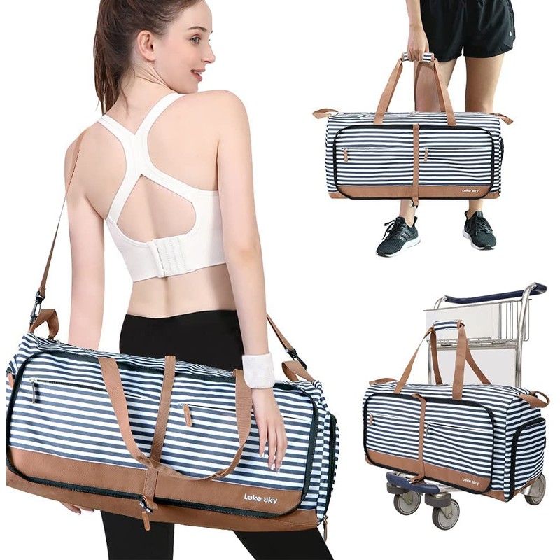 Lekesky Travel Duffle Bag Women Weekender Bags with Shoe Compartment
