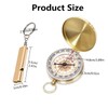 TIEGUANJIA 2Pcs Vintage Pocket Compass with Distress Whistle Waterproof Military