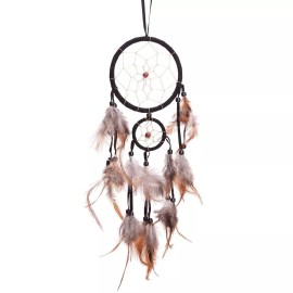 THY COLLECTIBLES 18" Traditional Black Dream Catcher with Feathers Wall or Car Hanging Ornament