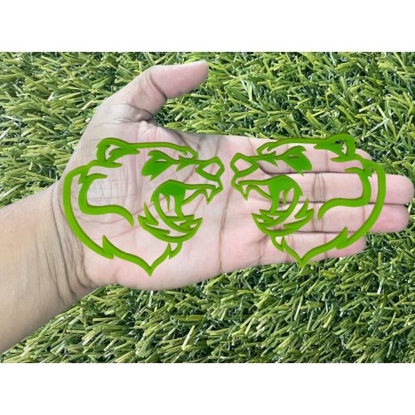 Badge Addictz Grizzly Bear Lime Green Car Truck Emblem Badge