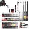 Geinxurn 66Pieces Impact Screwdriver Bits Set, Magnetic S2 Steel Phillips/Slotted/Square/Torx/Hex