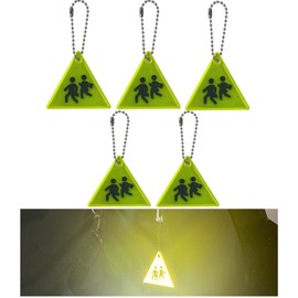 Safety Reflector Pendant 5pcs Sidewalk Reflective Pendant Reflective Keyrings Keychain Safe Pedestrian Bag Pendant Night Ride Reflector Safety Bands for School Bag Backpack Cycling Running Wheelchair