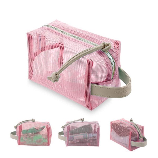 Derbway Transparent Toiletry Bag, Cosmetic Bag with Handle, 2 Layers