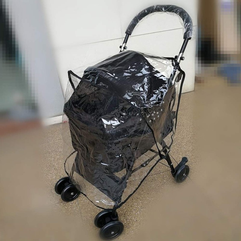 Anwangda Dog Stroller Cover Clear, Magic Sticker Foldable Waterproof Carrier,