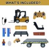 KNACKTOYZ Remote Control Forklift with Flatbed Truck, 11 Channel RC