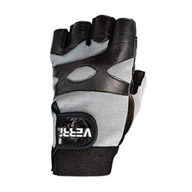 Verri | Guantes Gym en Piel de Cabra para Seguridad y protección de Manos y muñeca en Entrenamiento en Gimnasio, Rutina con Pesas, Negro, CH