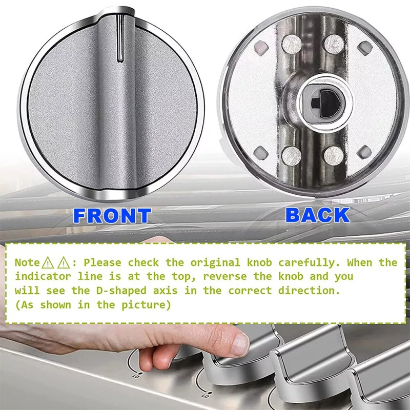 W10594481 5 Pcs W10594481 Stove Knobs Replacements Stainless Steel for