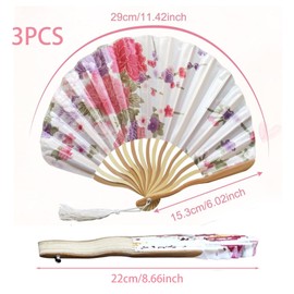 DXPETA 3 Pcs Hand Fan, Hand Held Fans Folding, Hand Fan Folding, Handheld Fan Folding, Handheld Fan, Handheld Folding Fan, Folding Fan, For Wedding, Preference, Performance, Dancing,Home Decoration