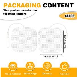 48 Stück Tens Elektroden Pads, 4x 4cm Nachkaufset selbstklebende Gel-Elektroden Pads, Klebeelektroden, Tens Geraet Elektroden, Selbstklebende Ersatzpads, Geeignet für Tens-Geräte und Ems-Trainer