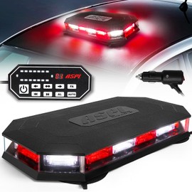 ASPL 16.5 Inch Roof Top Beacon Emergency Strobe Light with Controller 56 LED Magnetic Warning Caution lights bar Traffic Hazard Plow Light for Trucks Vehicles Construction Snowplow (Red/White)